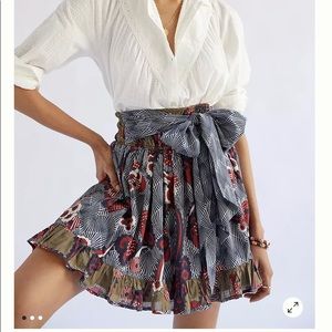 Let Me Be Belted A-Line Mini Skirt (Anthropologie)